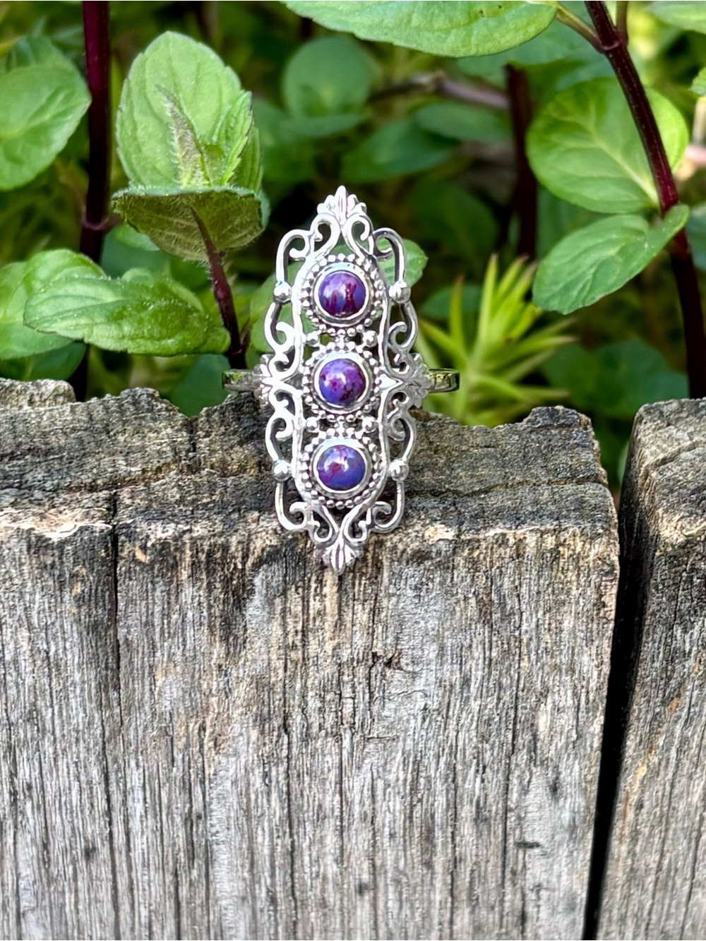 NEW! Purple Copper Turquoise Ring